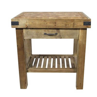 Meuble bas de cuisine en bois recyclé GARANCE MADE IN MEUBLES 
