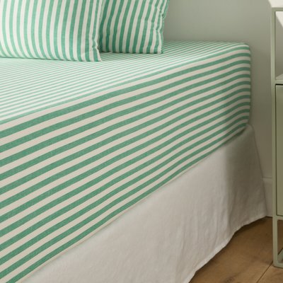 Drap-housse coton bonnet 30 cm, Soizic vert LA REDOUTE INTERIEURS