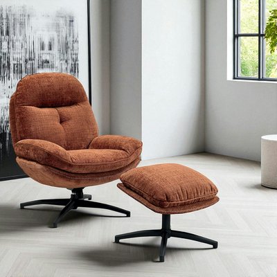 Fauteuil détente rouille pivotant avec repose-pieds IENA PIER IMPORT