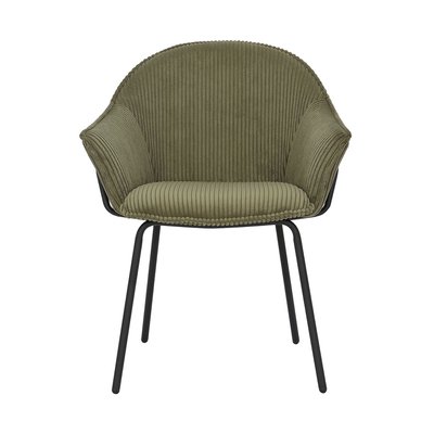 Chaise accoudoirs velours côtelé à grosses côtes ZAGO