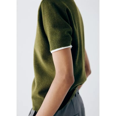 Pull en maille à manches courtes MANGO