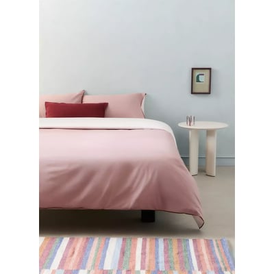 Housse de couette percale de coton couleur réversible Lit 180/200 cm MANGO HOME