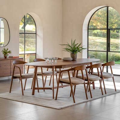 Murwara Walnut Extendable Oval Dining Table (seats 8) SO'HOME