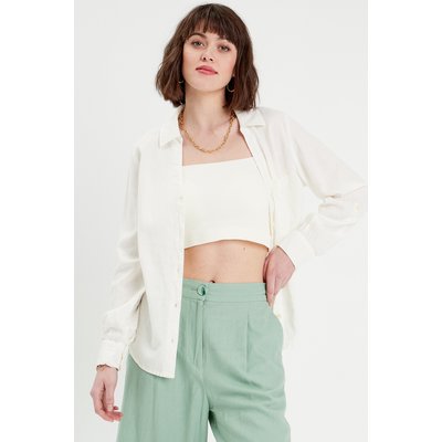 Chemise manches longues contenant du lin CACHE CACHE