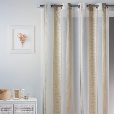 Voilage fantaisie en organza à rayures verticales design HOME MAISON