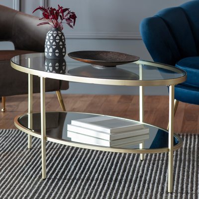 Hana Oval Glass Coffee Table SO'HOME