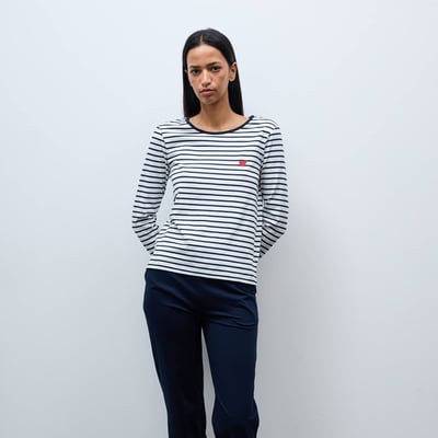 Pyjama uni en coton jersey BIO GOTS avec coeur brodé MONOPRIX