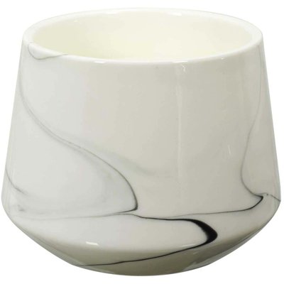 Bougie parfumée effet marbré 10.5 cm Blanc - senteur Orchidée blanche CMP