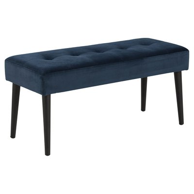 Banc 2 places Bella en métal et tissus effet velours TOILINUX