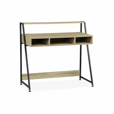 Bureau décor bois et métal 3 casiers de rangement LOFT SWEEEK