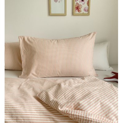 Taie d'oreiller Percale de Coton Bio RAYÉ KADOLIS