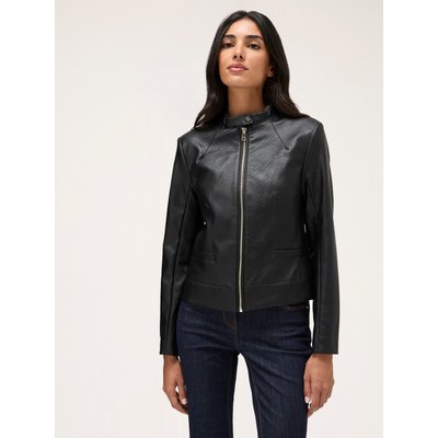 Blouson en tissu enduit de couleur unie avec doublure ton sur ton MOTIVI