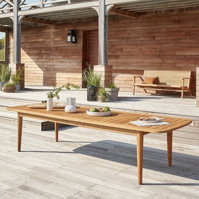 Table de jardin  en teck recyclé massif extensible 10/12 places  HORTENSE BERAH GETAH