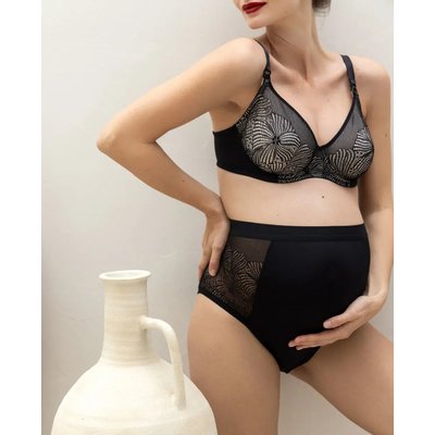 Soutien gorge maternité et allaitement avec armatures DAHLIA noir CACHE COEUR