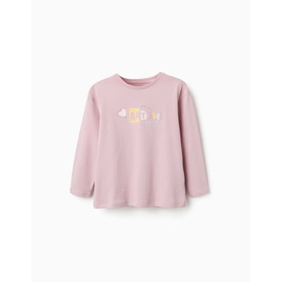 T-shirt en coton à manches longues avec imprimé et volants ZIPPY