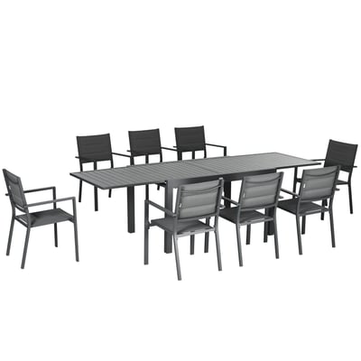 Ensemble de salon de jardin Aluminium Gris OUTSUNNY