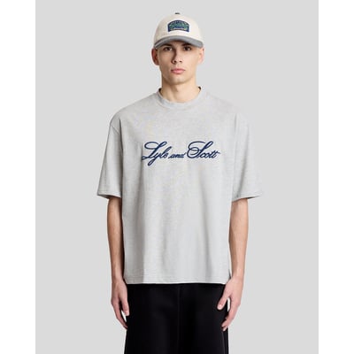 T-shirt logo script col rond LYLE & SCOTT