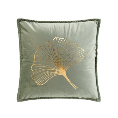 Coussin Velours Gincko Glama metalise DOUCEUR D'INTÉRIEUR