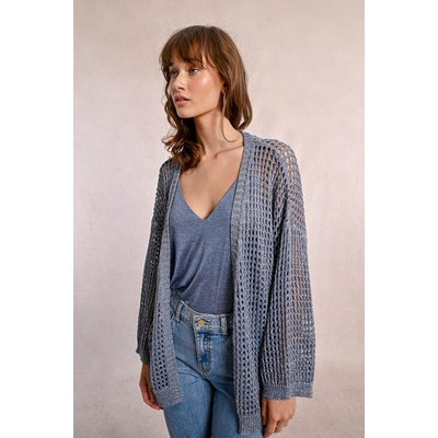 Gilet en maille irisé et semi-transparence MOLLY BRACKEN