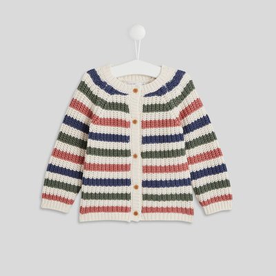 Cardigan fille rayé multicolore, Oeko-Tex BOUT'CHOU