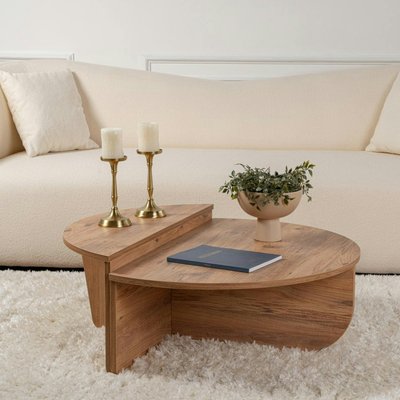 Table basse moderne effet bois de pin - 2 hauteurs MARFA PIER IMPORT