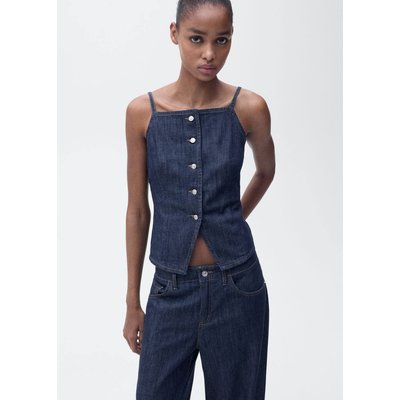 Top denim à boutons MANGO