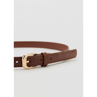 Ceinture fine effet cuir croco MANGO