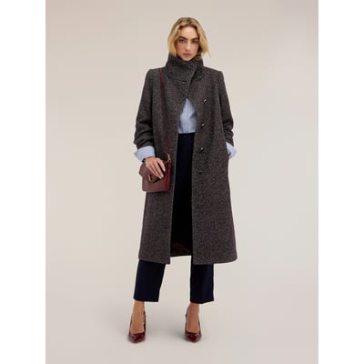Manteau ceinturé à col montant MOTIVI