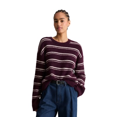 Pull en maille rayé, coupe décontractée en un mélange douillet de laine d'alpaga MARC O’POLO DENIM