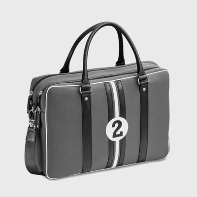 E2R Sac ordinateur 15 pouces en tissu et cuir bleu et vert Enzo OH MY BAG