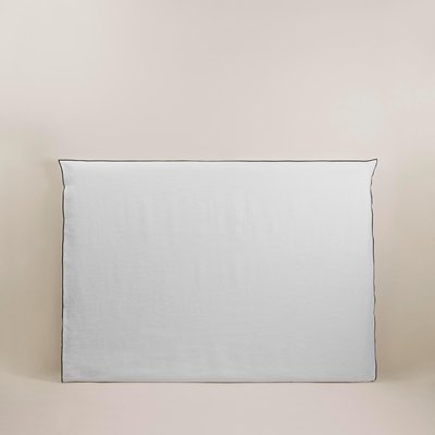 Housse de tête de lit Carlina  en Lin lavé légèrement froissé Bleu 190x134 cm MADURA