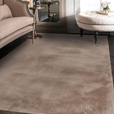 Tapis longs poils shaggy tufté motif uni CAREI UN AMOUR DE TAPIS