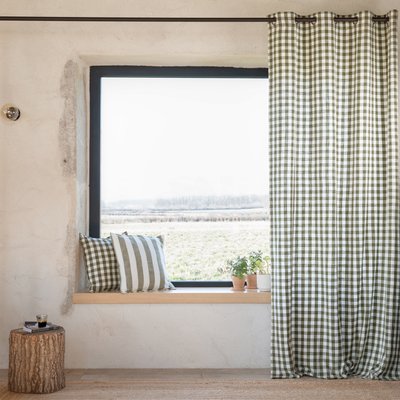 Rideau 100% coton vichy LOURMARIN HOME MAISON