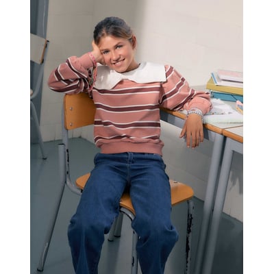 Sweat à rayures avec col en forme de nœud ZIPPY