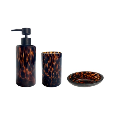 Set salle de bain léopard 3 pièces verre FAUVE GUY LEVASSEUR