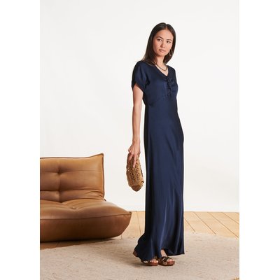 Robe longue cintrée en satin LA FEE MARABOUTEE