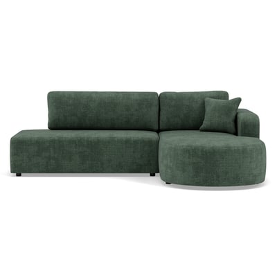 Canapé angle droit convertible velours texturé, MIRO LISA DESIGN