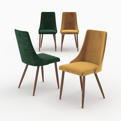 Pack 4 chaises en velours - VINNI RENDEZ-VOUS DÉCO