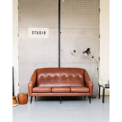 Canapé en cuir Robert N°50 - Bon état DEBONGOUT