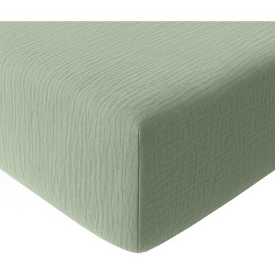 Drap housse gaze de coton lavé bonnet 30 cm uni, Pur BATON ROUGE