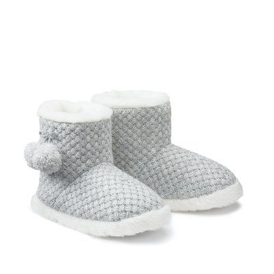 Knitted Ankle Boot with Faux Fur Lining LA REDOUTE COLLECTIONS