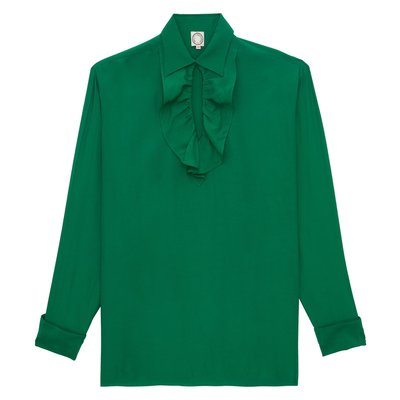 Chemise Ortiz en viscose mélangée verte INES DE LA FRESSANGE PARIS