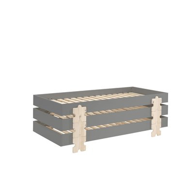 3 Lits Modulo Puzzle Gris Empilables VIPACK