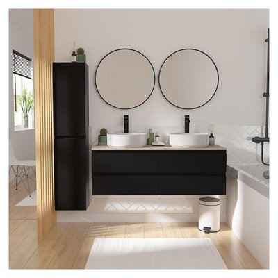 Meuble double + vasque + robinet + miroir + colonne WILL MOB IN