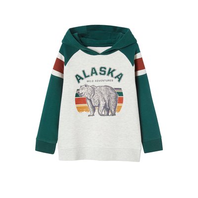 Sweat à capuche motif graphique manches raglan VERTBAUDET