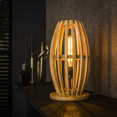 Lampe de table en bois de manguier ajouré LUCKNOW PIER IMPORT