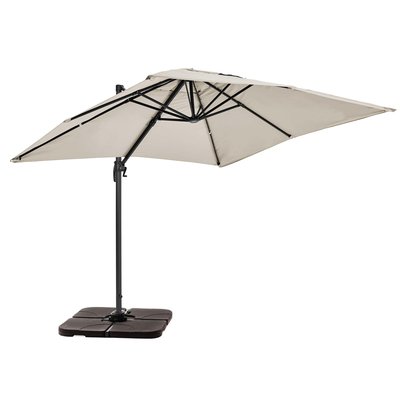 Parasol déporté rotatif 360° et 4 dalles remplissable, AMALYA OVIALA