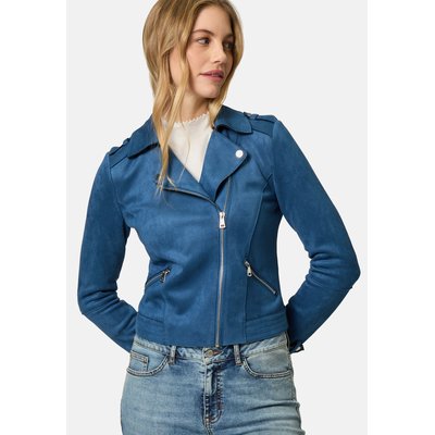 Veste de motard en aspect cuir velours ZERO