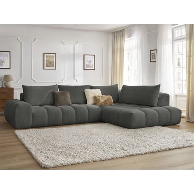 Canapé d'angle fixe 4 places en tissu chiné, EVEREST BOBOCHIC