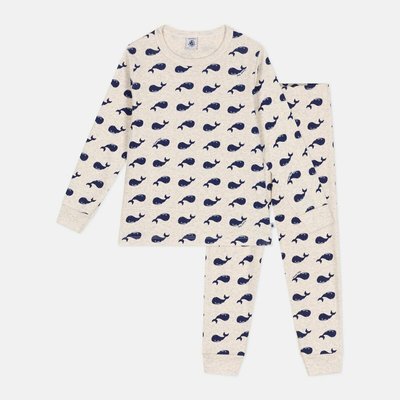 Pyjama enfant en coton imprimé baleines PETIT BATEAU
